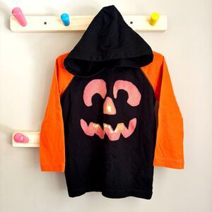 babyGap Jack O'Lantern 3/4 Sleeve Hoodie Shirt